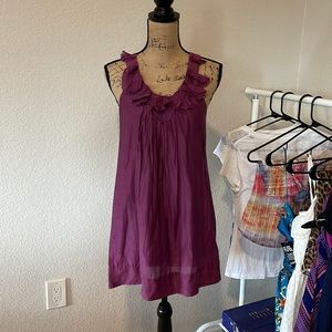 Purple silk mini dress